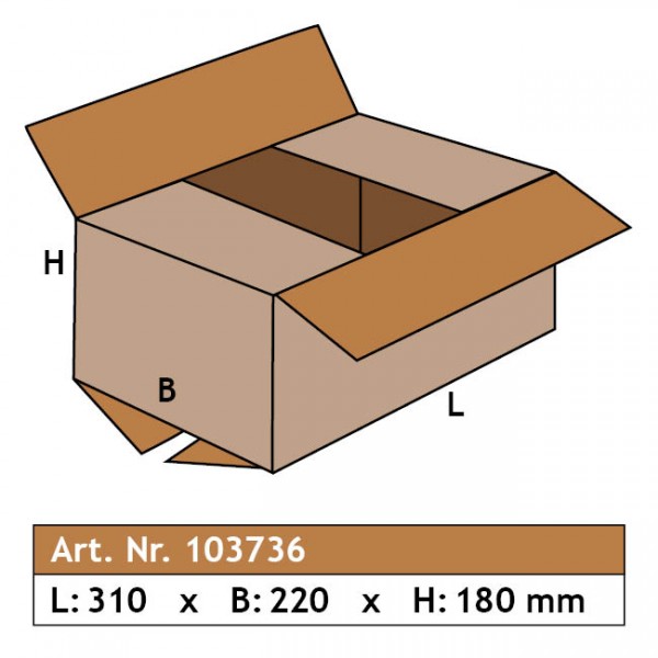 Karton 310 x 220 x 180, 1-wellig